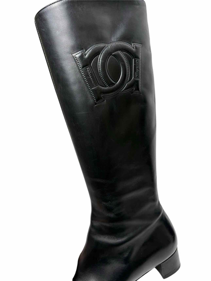 Ferragamo Logo Riding Size 6 Boots