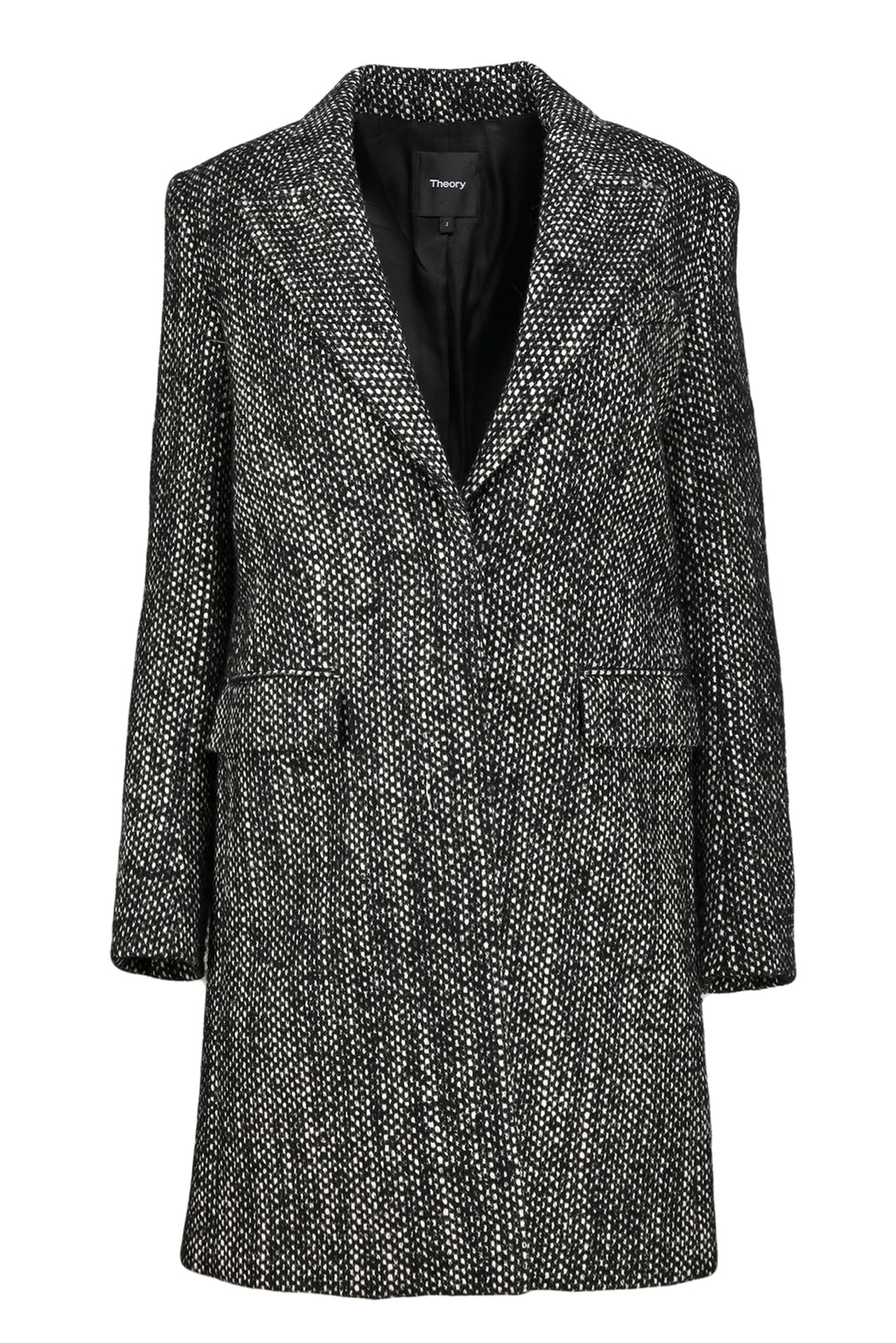 Theory Size 2 Mid-Length Tweed Coat