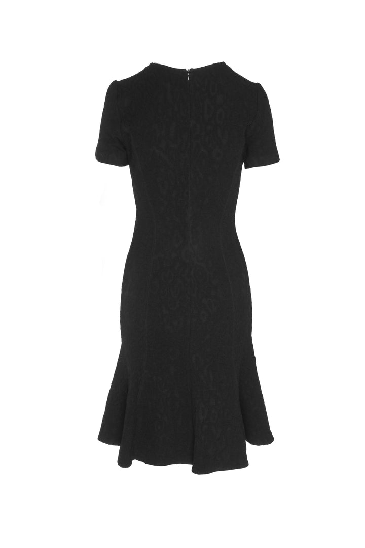St. John Size 4 Texture Print Short Sleeve Midi Dress