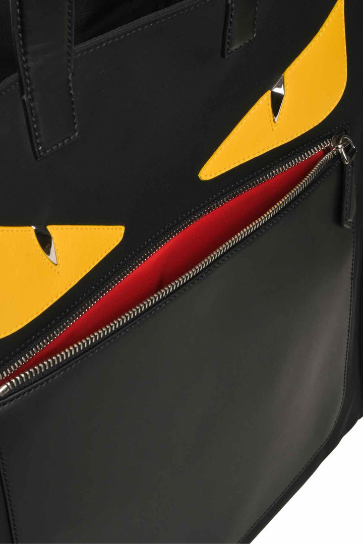 Fendi Nylon & Leather Monster Eyes Tote
