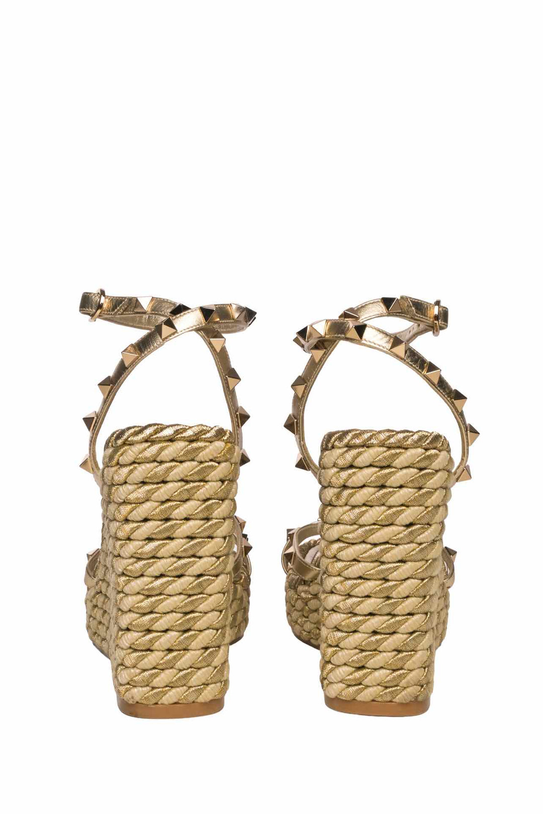 Valentino Size 37 Metallic Rope Wedges