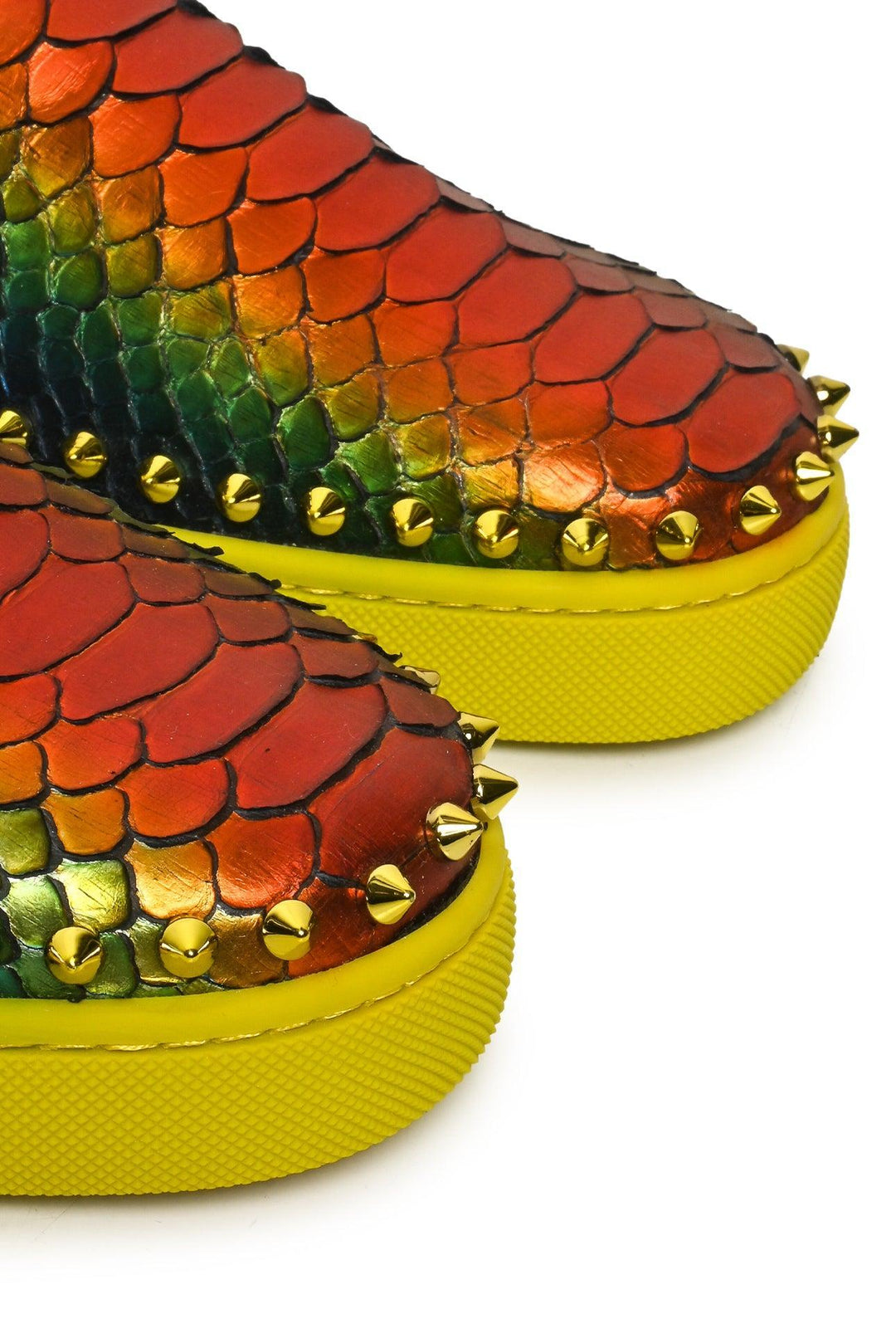 Mens Shoe Size 41.5 Christian Louboutin Men's Pik Boat Python Sneakers