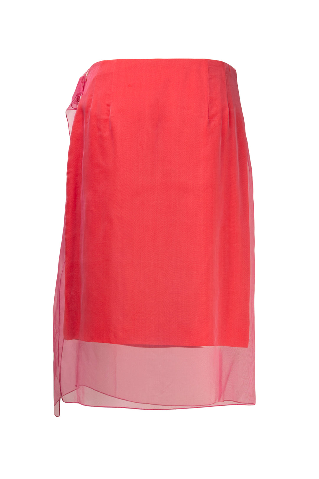 Dries Van Noten Size 6 Sheer Overlay Silk Skirt
