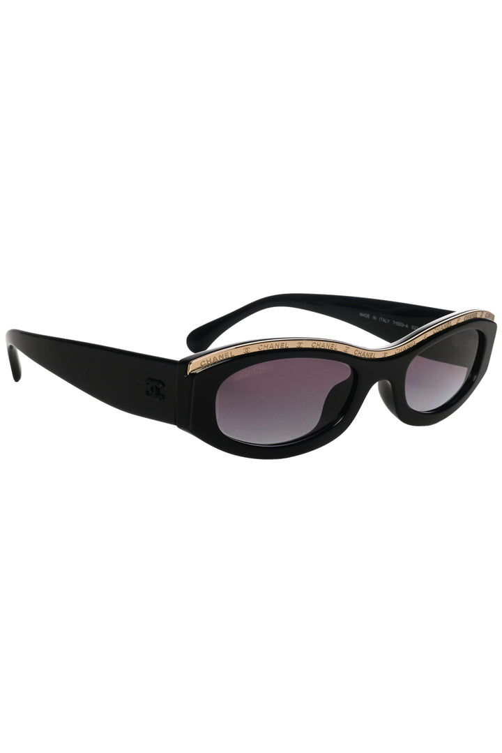Chanel Logo Trim Cat Eye Sunglasses