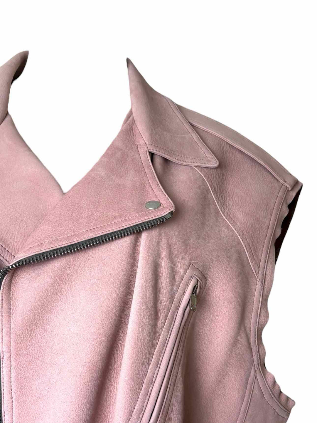 Rick Owens Size OS Lido S/S 24 Dusty Pink Leather Moto Vest