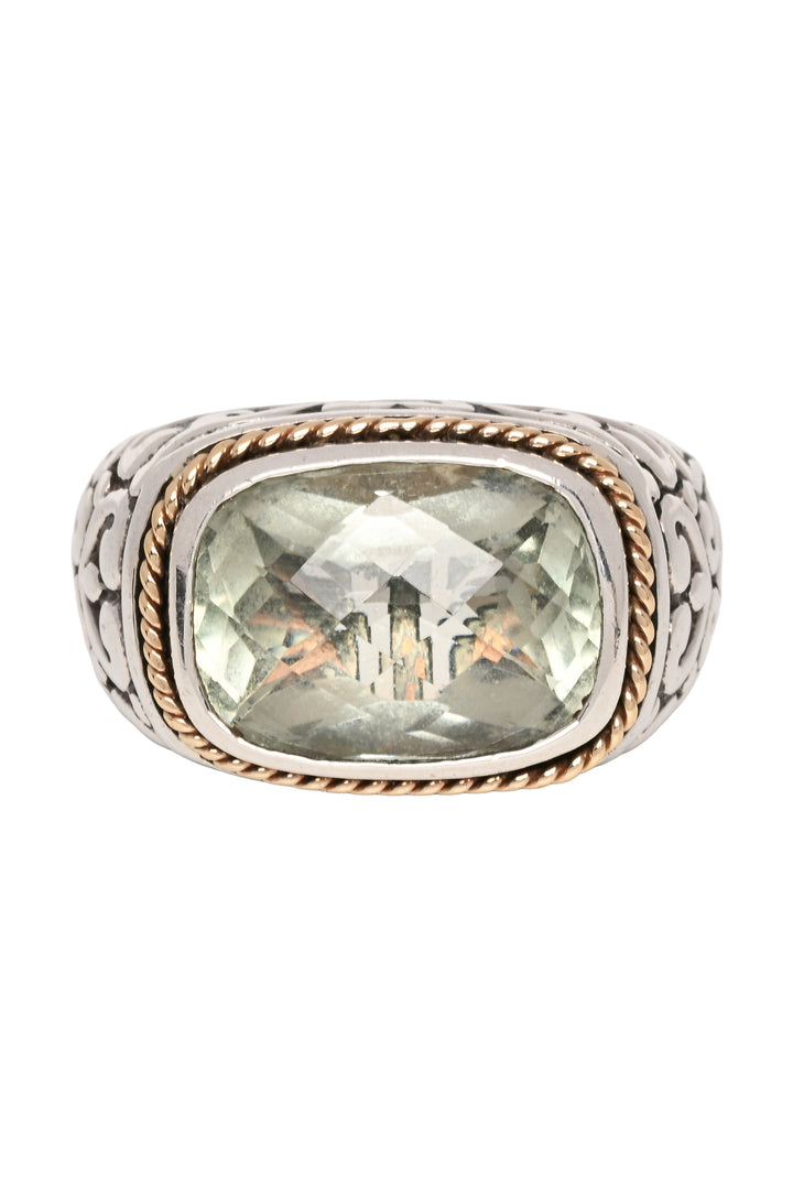 Effy Size 7 18K Gold, 925 & Green Amethyst Ring