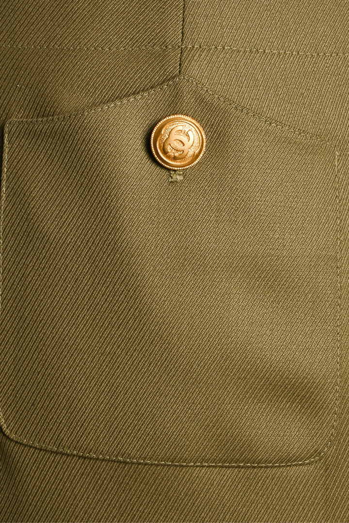 Chanel Size 38 1996 Belted Safari CC Jacket & Pant Suit