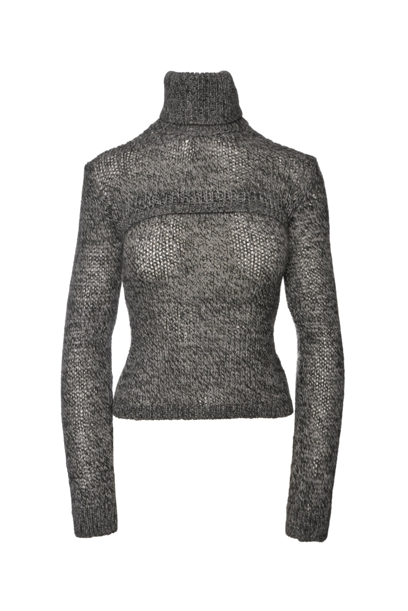 Dolce & Gabbana Size 42 Knit Turtleneck Long Sleeve Shrug w/ Knit Tube Top