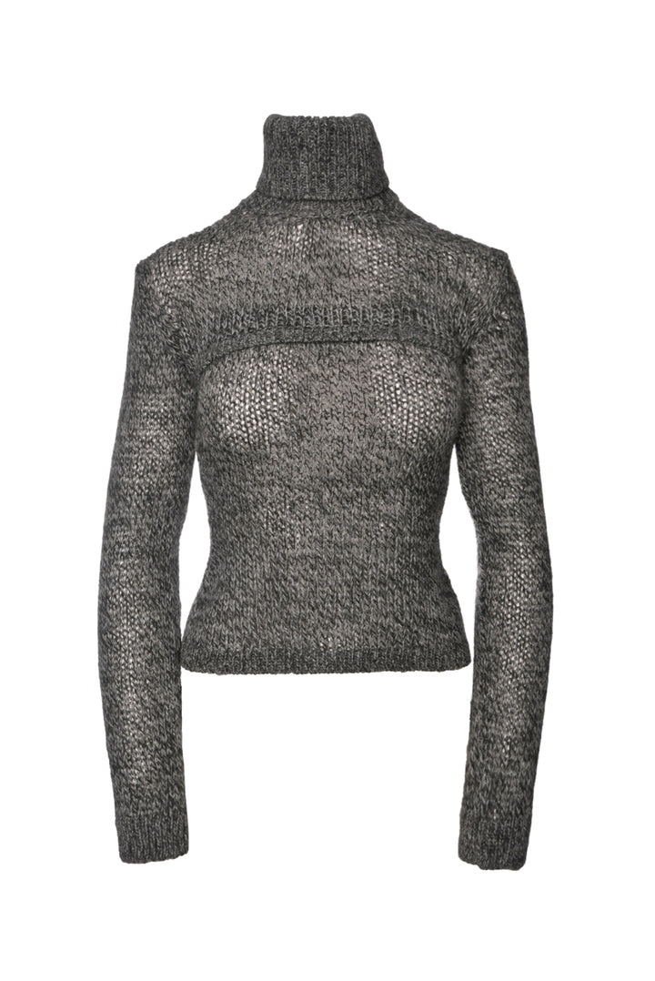 Dolce & Gabbana Size 42 Knit Turtleneck Long Sleeve Shrug w/ Knit Tube Top