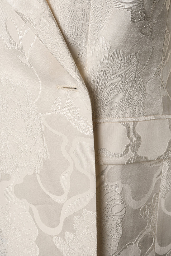 Dries Van Noten Size 10 Blanchet Jacquard Satin Blazer