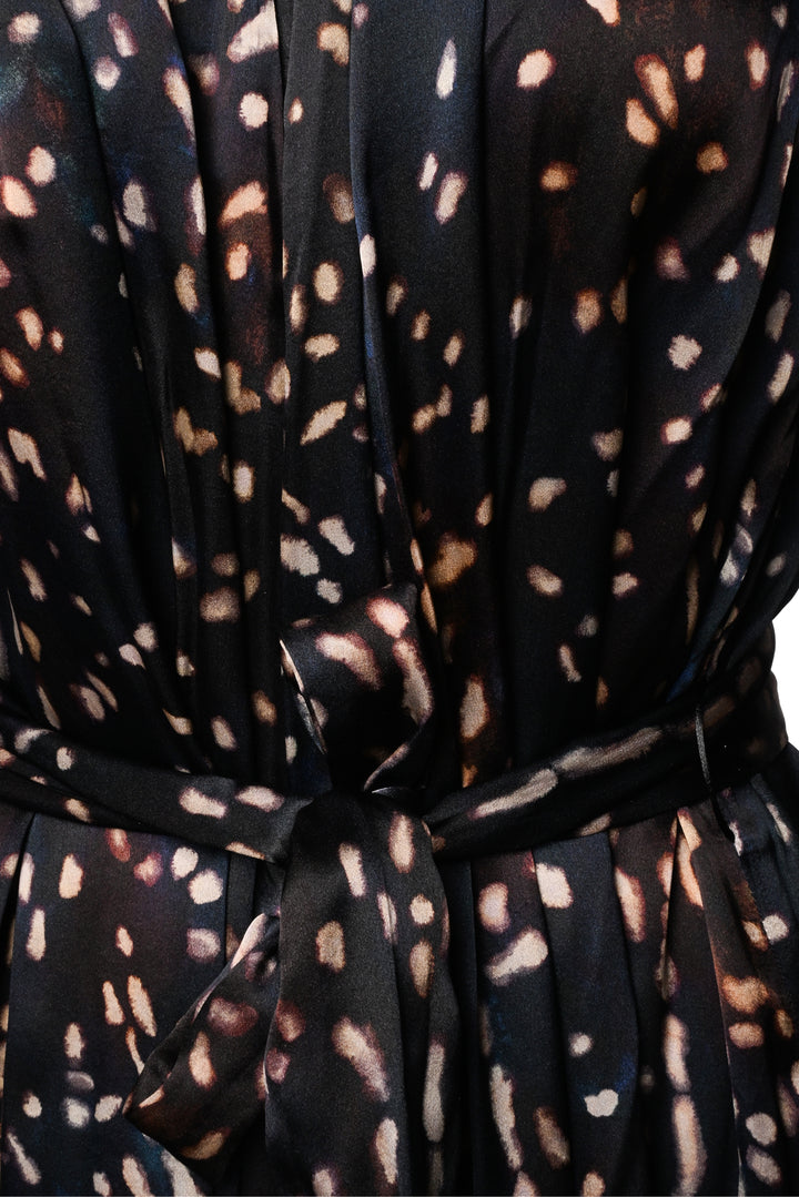 Forte_Forte Size 3 Silk Printed Long Sleeve Maxi Dress