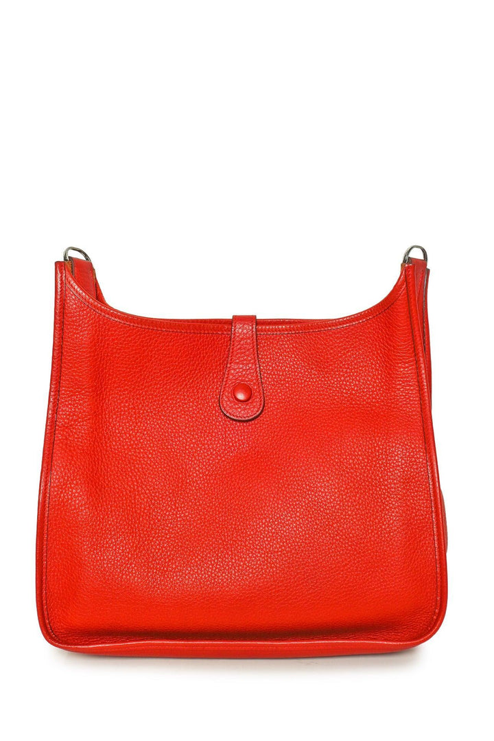 Hermes 2005 Red Taurillon Clemence Evelyne III PM Crossbody