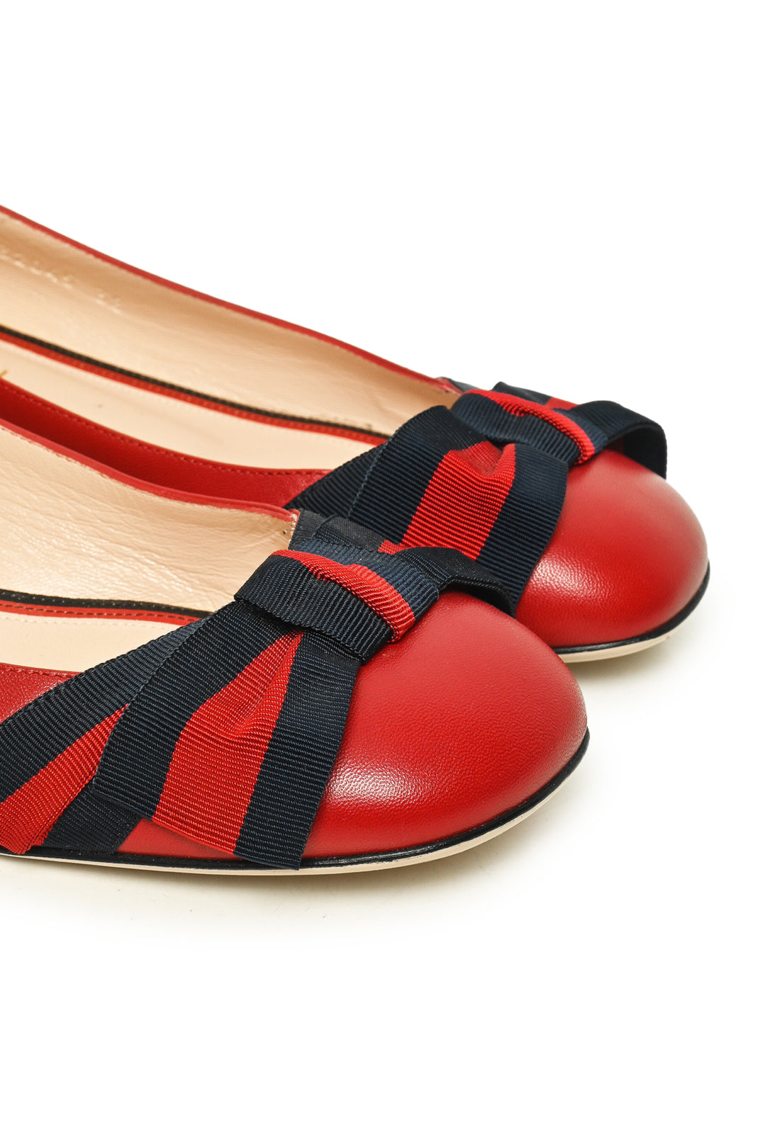 Gucci Size 38 Web Bow Ballet Flats