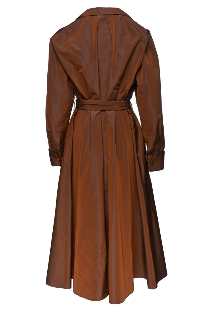 Lafayette 148 Size L Long Sleeve Belted Taffeta Shirt Dress
