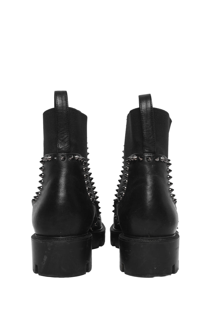 Christian Louboutin Size 39 Out Lina Spike Leather Ankle Boots