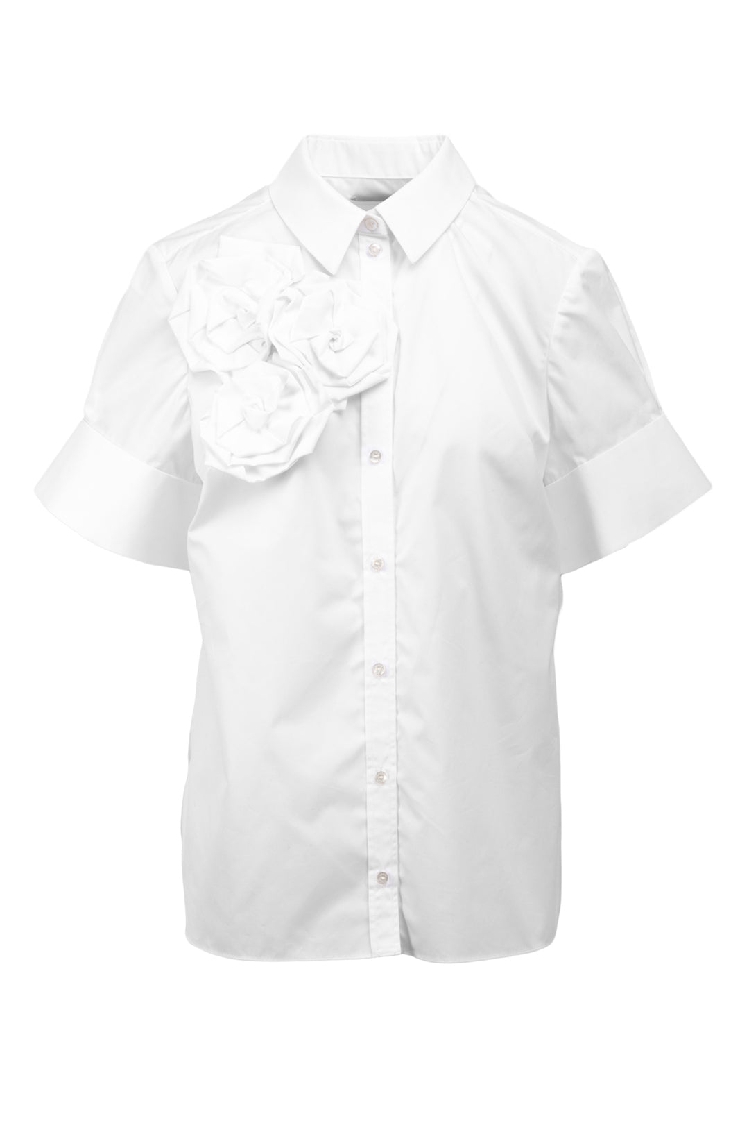 Erdem Size 12 Floral Applique Cotton Shirt
