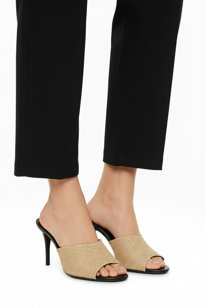 Saint Laurent Size 40 Raffia Calfskin La 16 95 Mule Sandals