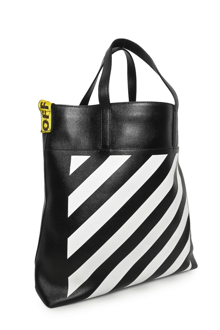 Off White Binder Diag Saffiano Tote