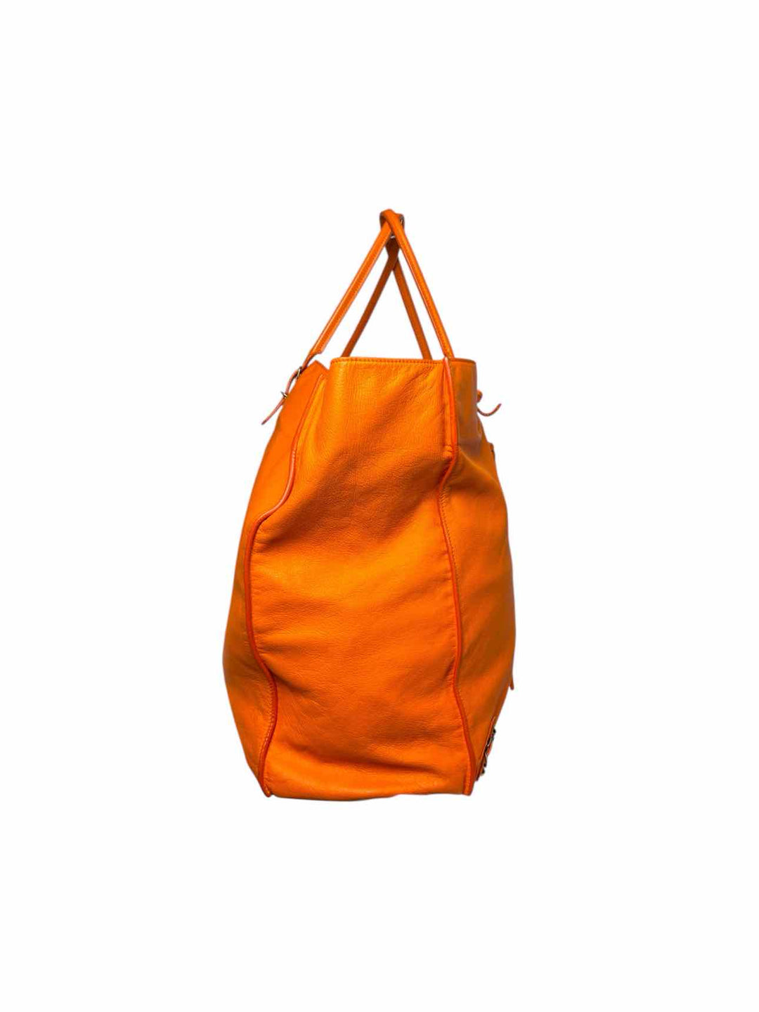 Balenciaga Large Orange Leather Tote Purse