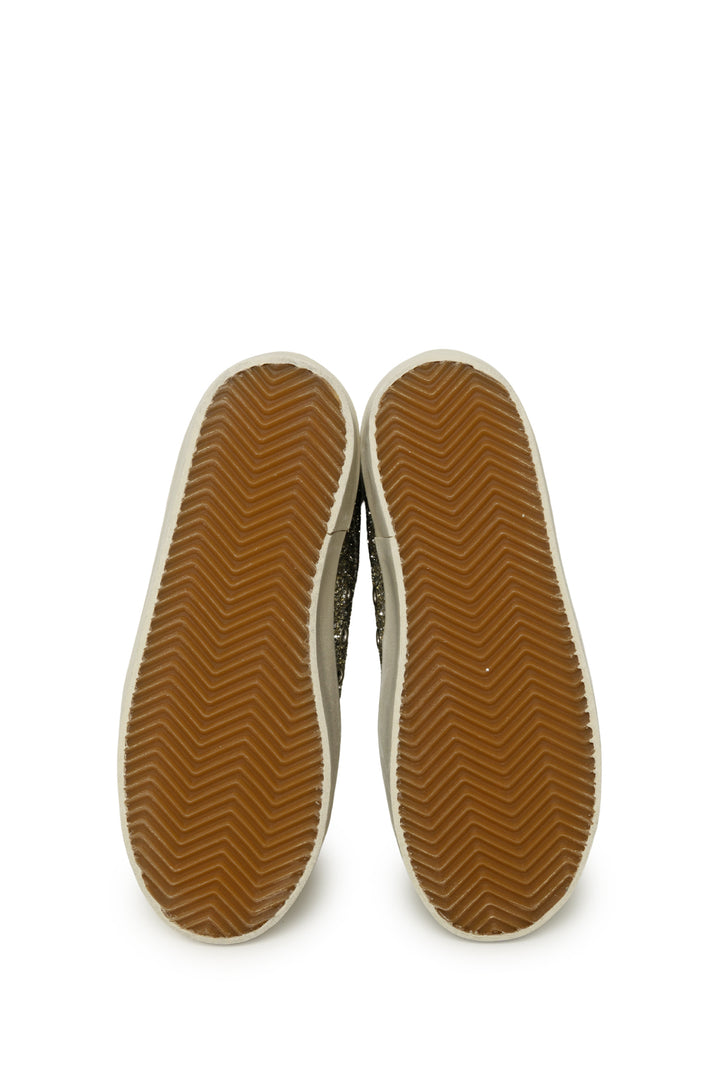 Golden Goose Size 35 Hi Star Glitter & Suede Sneaker