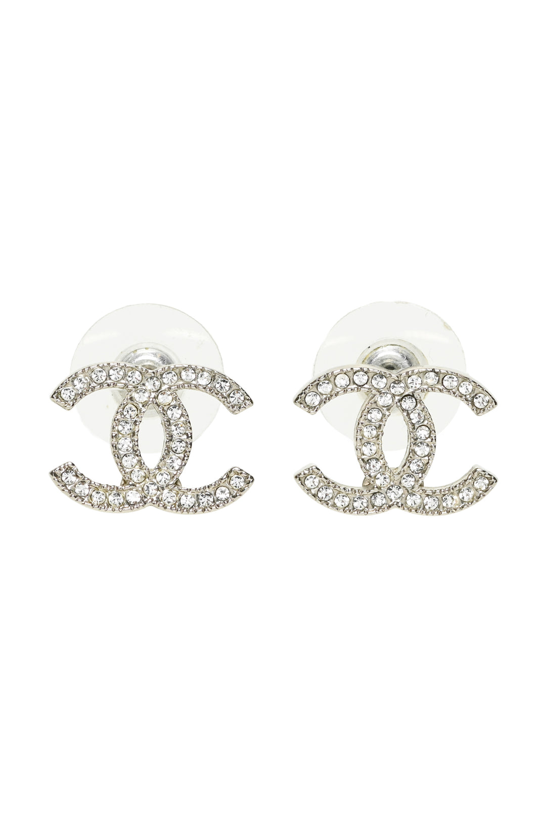 Chanel 2012 CC Crystal Stud Earrings