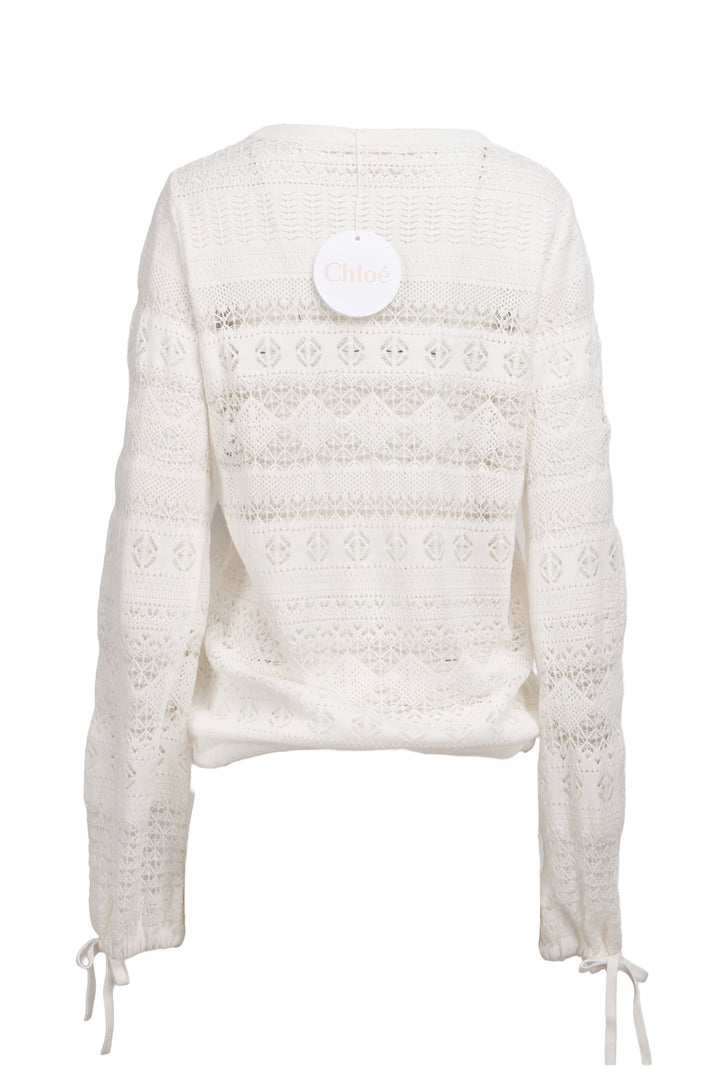 Chloe Size S Lace Knit Sweater