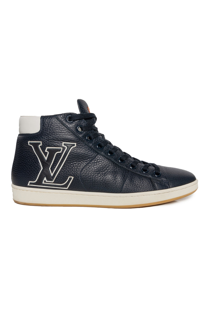 Louis Vuitton Size 6.5 Men's Leather Tattoo LV Logo High Top Sneakers