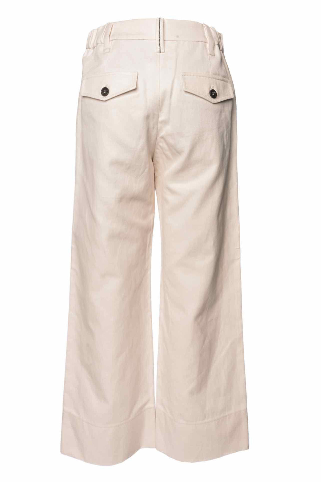 Brunello Cucinelli Size 2 Cropped Cotton & Linen Twill Straight-Leg Pants