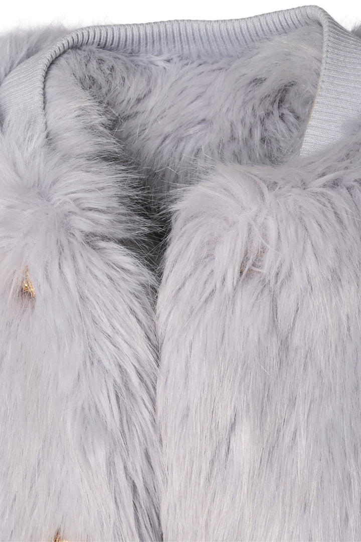 Balmain Size 36 Faux Fur Bomber Jacket