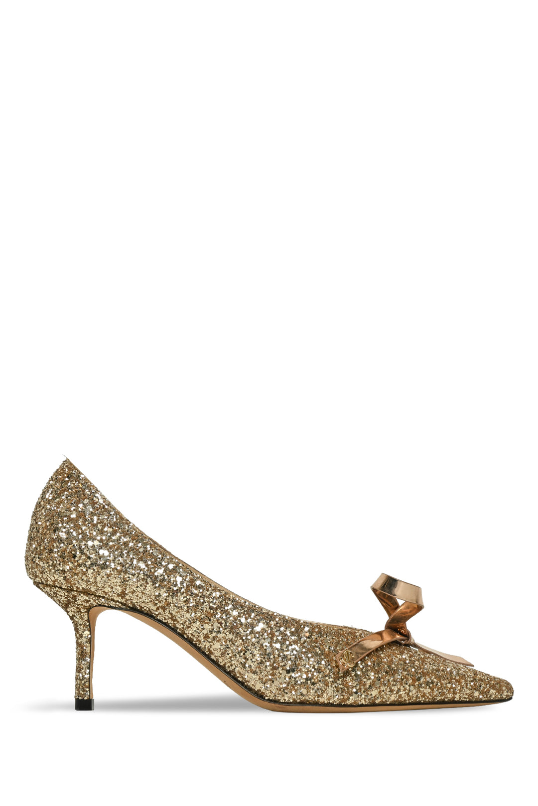 Jimmy Choo Size 37 Glitter Bow Pumps