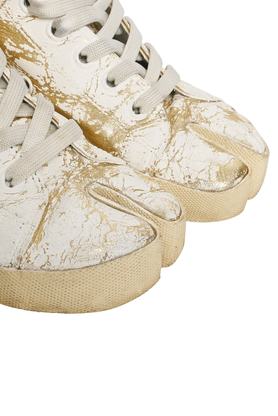 Maison Martin Margiela Size 36 Hand-Painted Leather Tabi High Top Sneakers