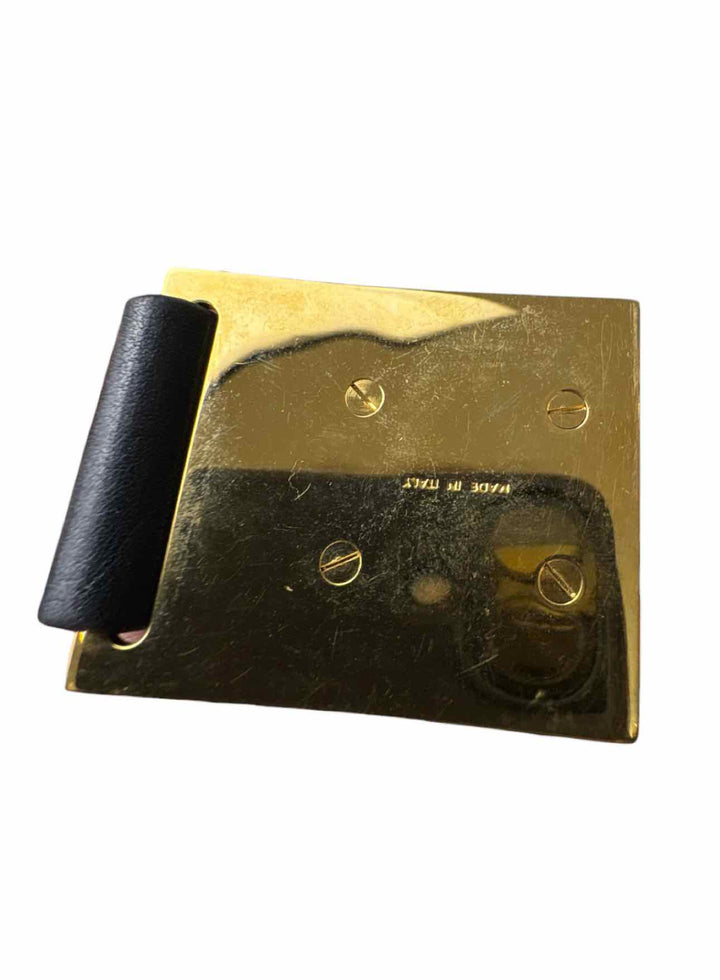 Fendi Size 28 Leather Metal Logo Belt