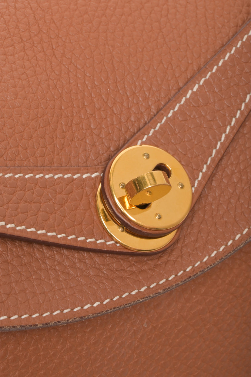 Hermes 2017 Gold Taurillon Clemence Lindy 30