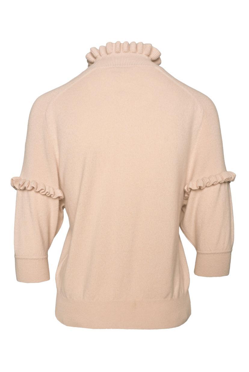 Chloe Size M Turtleneck Short Sleeve Sweater
