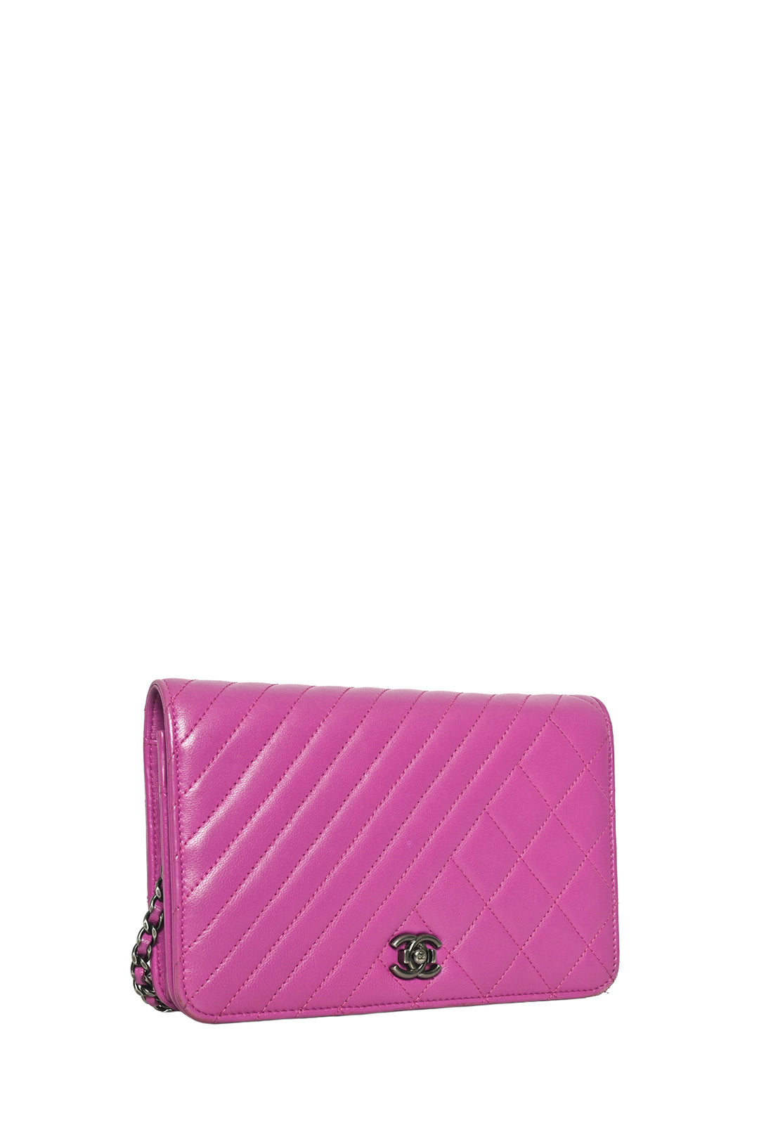 Chanel 2014-2015 Coco Boy Quilted Lambskin Wallet On Chain Crossbody