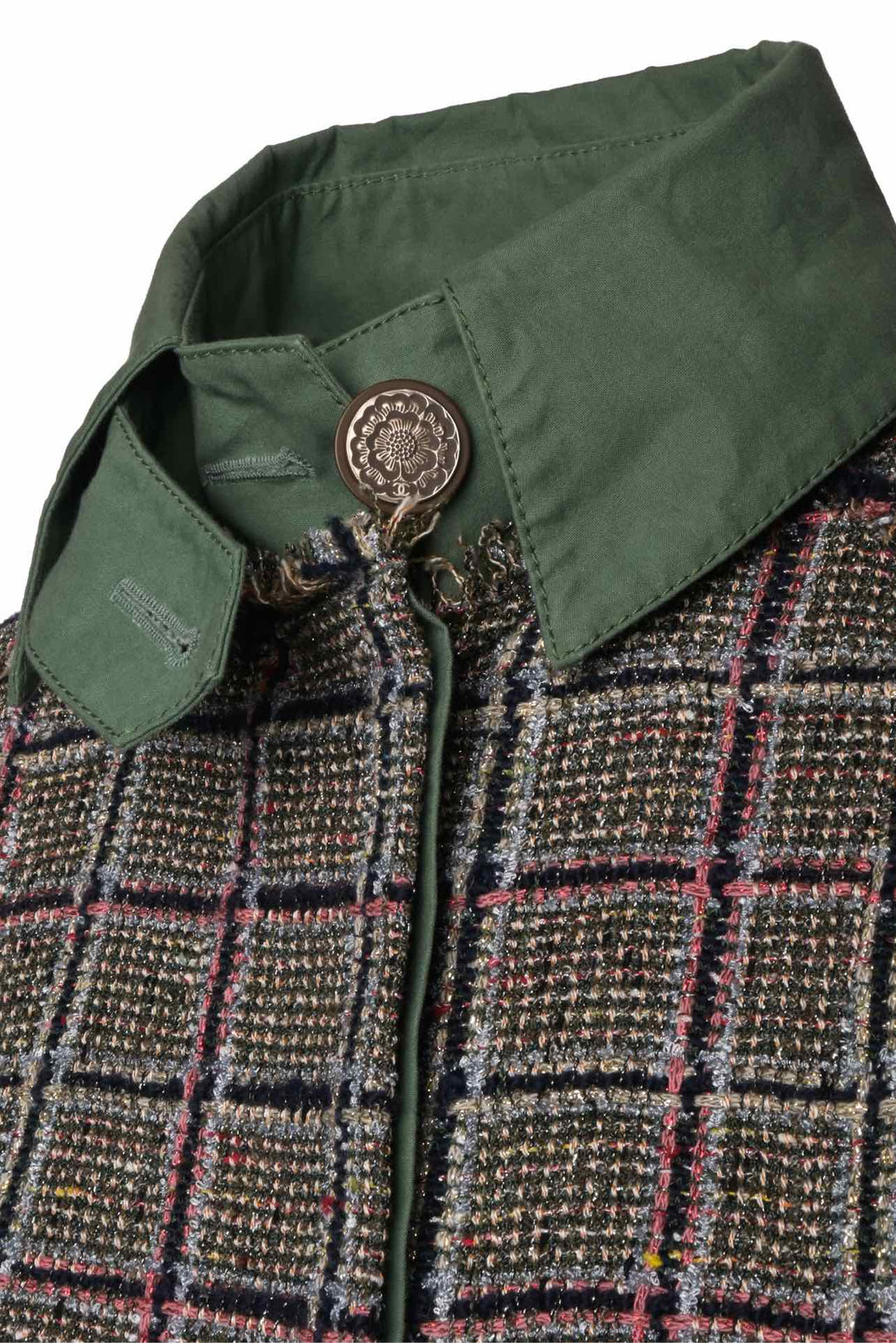Chanel Size 36 Cotton & Metallic Tweed Long Trench Coat