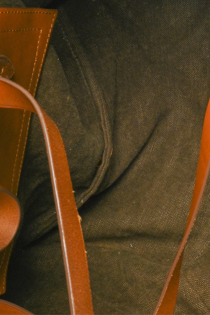 Jerome Dreyfuss Leather Trim Canvas Tote