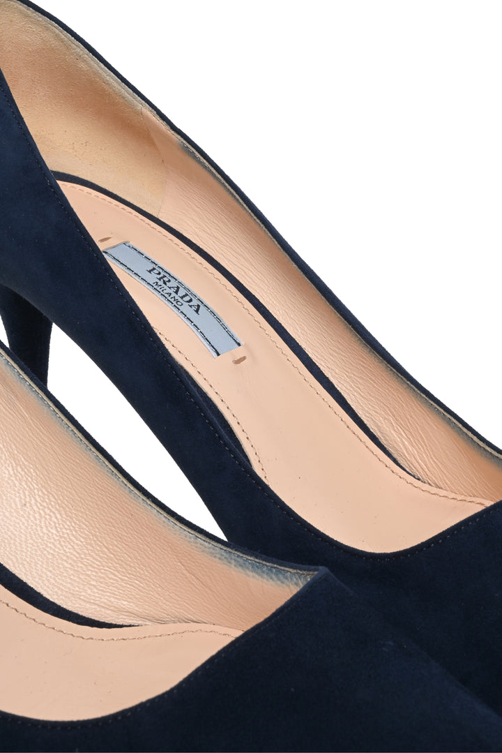 Prada Size 41 Pointed Toe Suede Pumps
