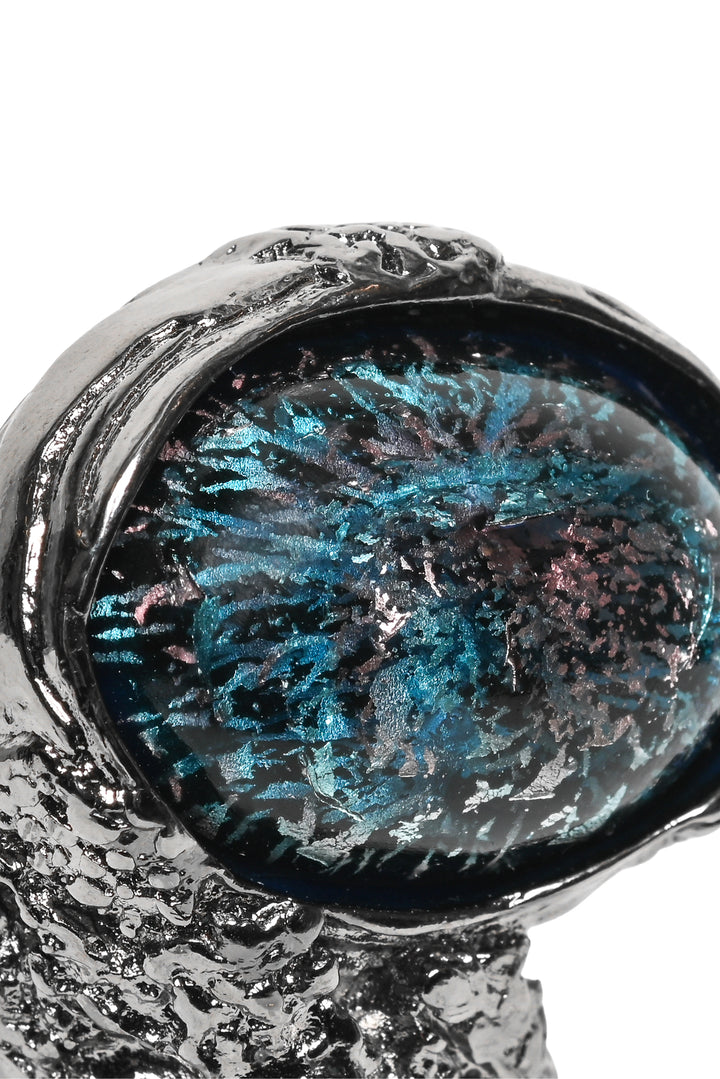 Saint Laurent Size 6 Metallic Resin Arty Cocktail Ring