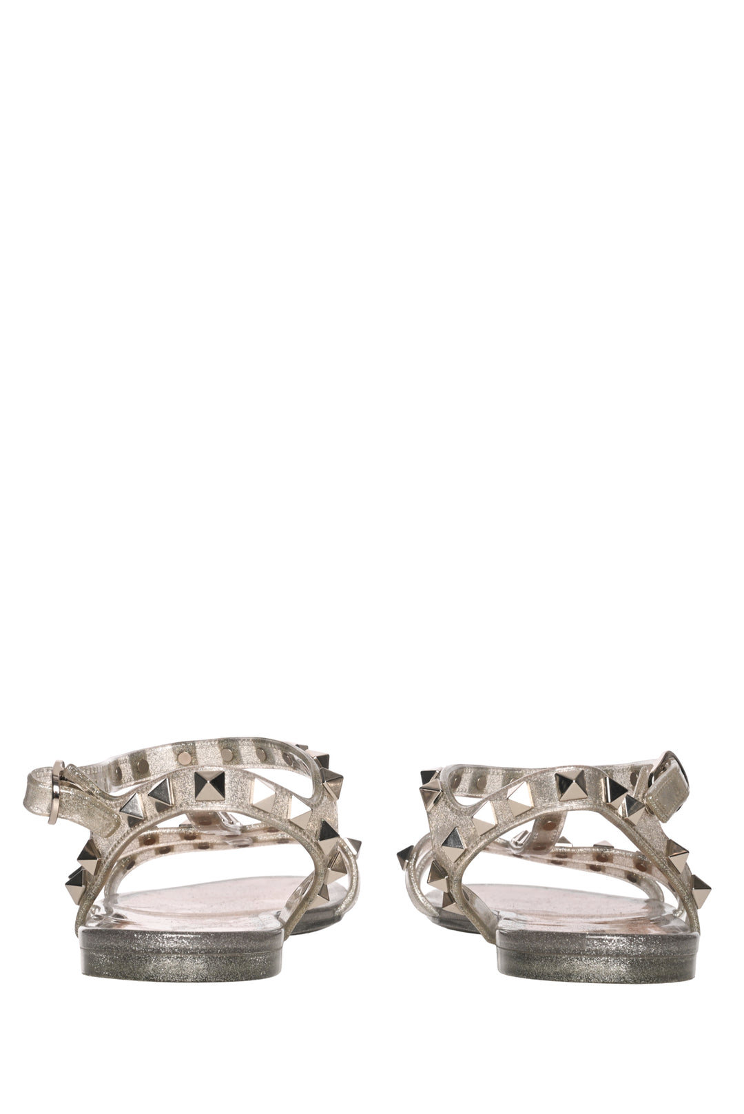 Valentino Size 38 Metallic Rockstud Sandals