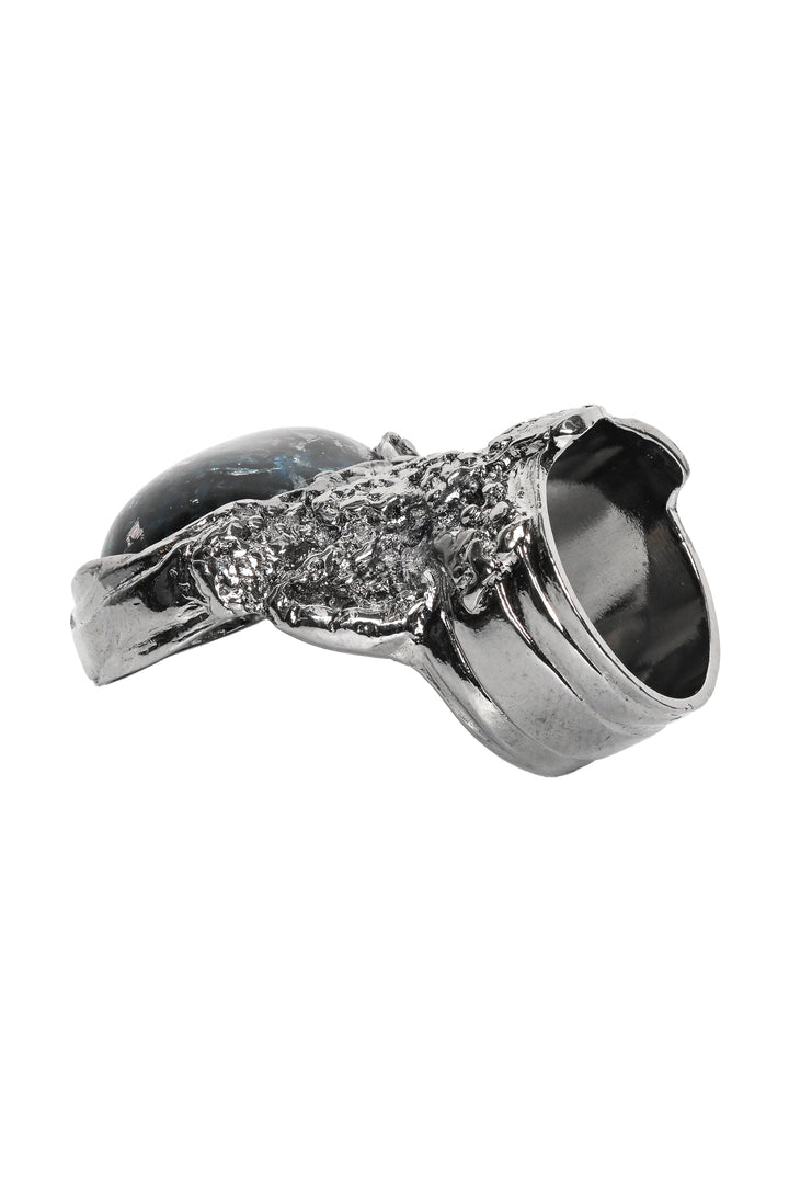 Saint Laurent Size 6 Metallic Resin Arty Cocktail Ring