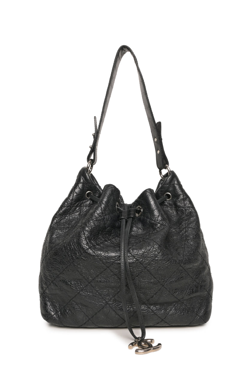 Chanel 2010-2011 Glazed Calfskin On The Road Drawstring Tote