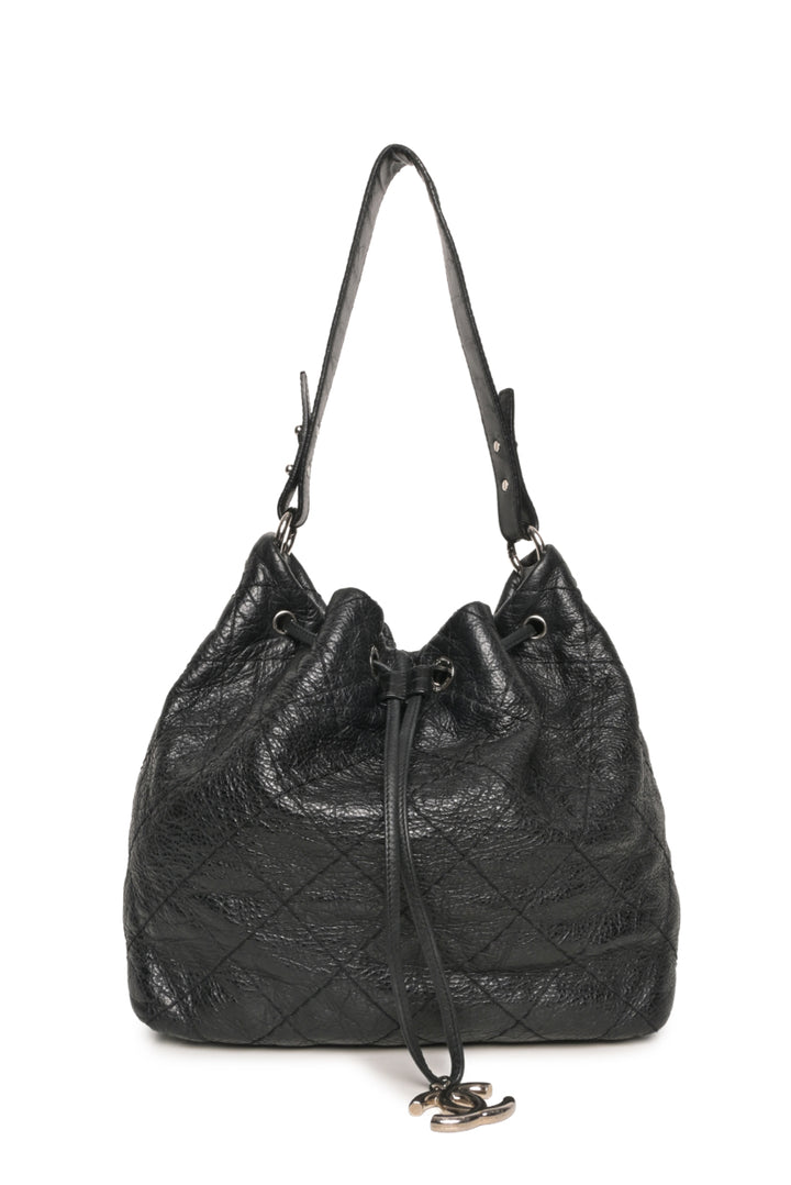 Chanel 2010-2011 Glazed Calfskin On The Road Drawstring Tote