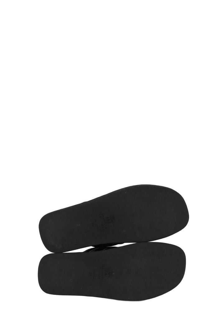 Brunello Cucinelli Size 39 Monili Trim Leather Flip Flops