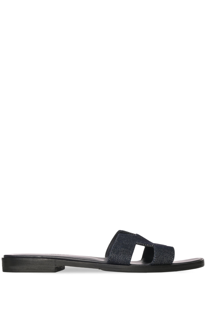 Hermes Size 38 Denim Oran Sandals