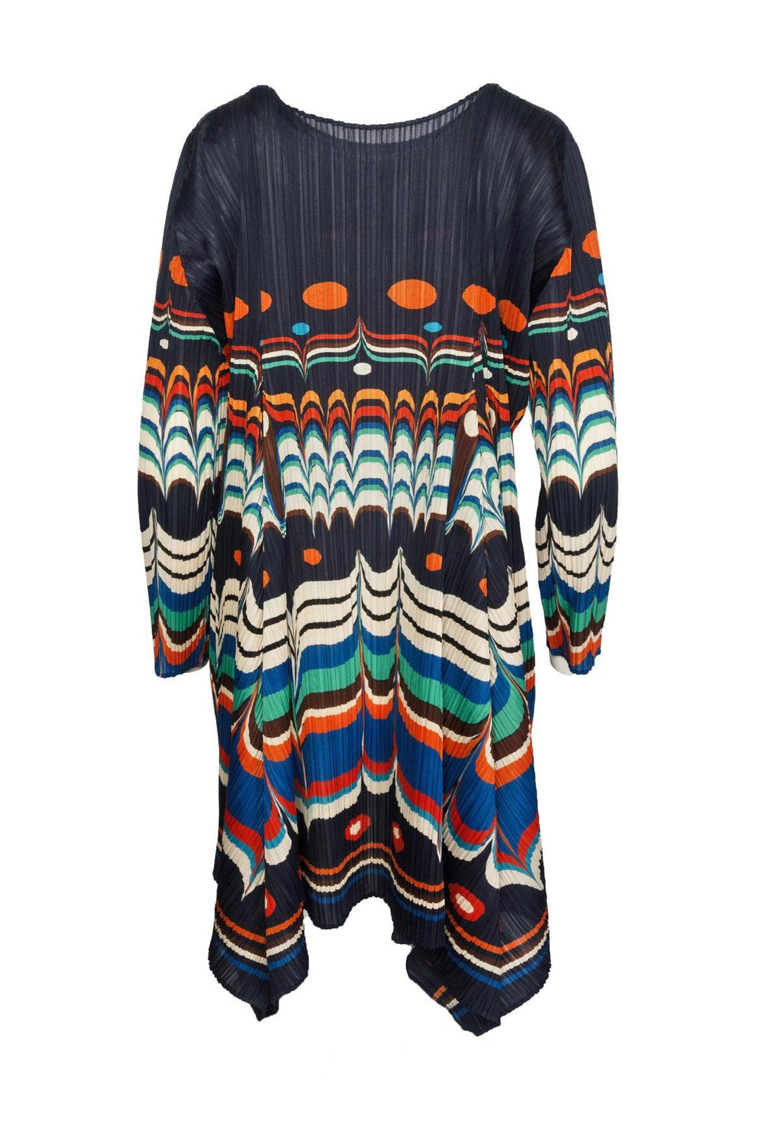 Pleats Please Size 3 Geometric Print Pleated Dress