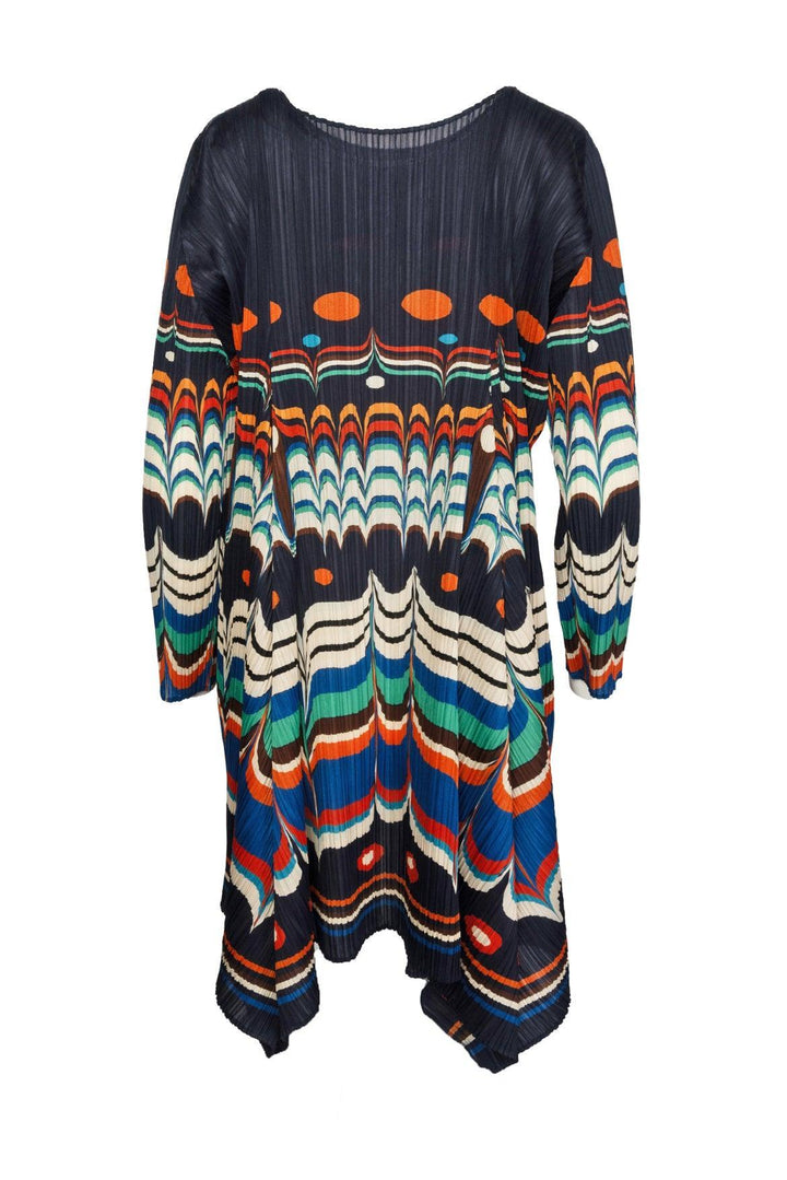 Pleats Please Size 3 Geometric Print Pleated Dress