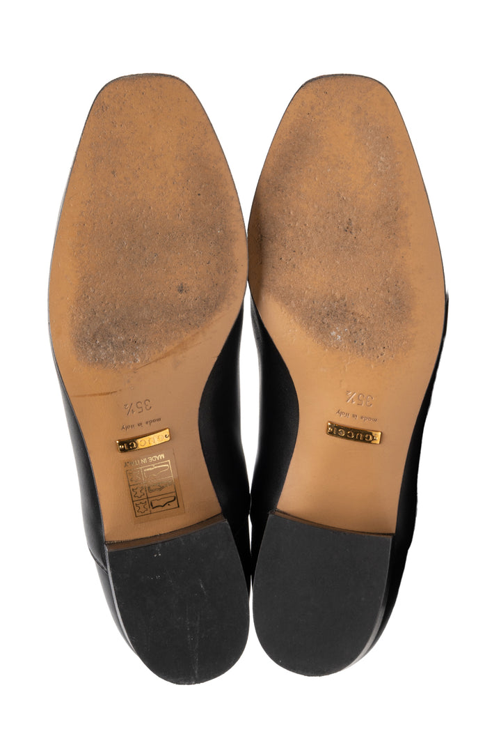 Gucci Size 35.5 Calfskin Web Karen Ankle Boots