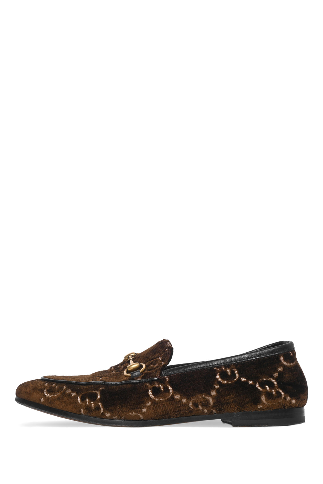 Gucci Size 36.5 GG Monogram Velvet Horsebit Jordaan Loafers