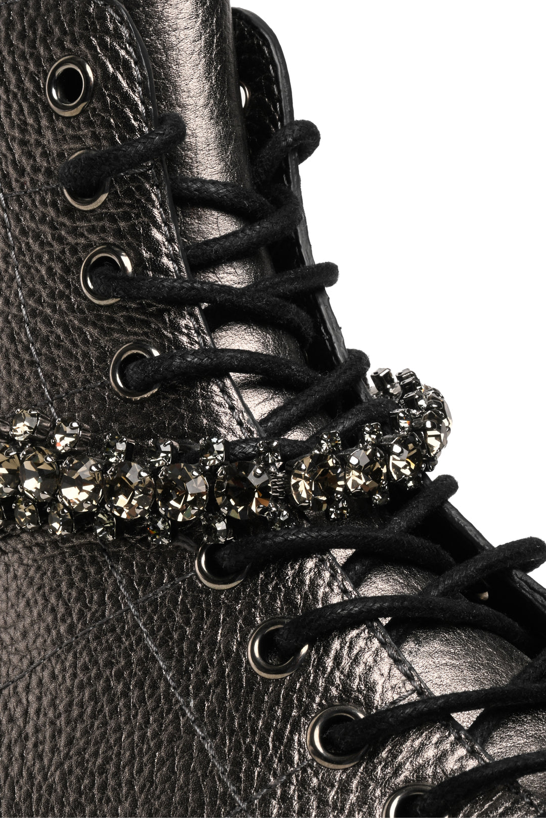 Jimmy Choo Size 39.5 Crystal Embellished Cruz Combat Ankle Boots
